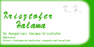 krisztofer halama business card
